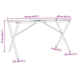 Dining Table Legs X-Frame 120x60x73 cm Steel 357910