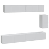 6 Piece TV Cabinet Set White Engineered Wood 3114614
