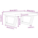 ZNTS Basin Shelf Wall Mounted Steel and Solid Wood Beech 3302423