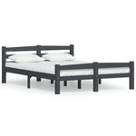 ZNTS Bed Frame without Mattress Dark Grey Solid Pinewood 120x200 cm 322091