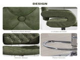 PU Leather Upholstered Swivel Bar Stool, Height Adjustable with Back, Armrest, Footrest, Green T3398P423519