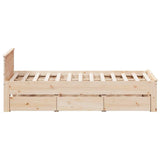 Bed Frame without Mattress with Headboard 120x190 cm Small Double Solid Wood Pine 3308783