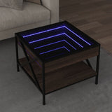 Coffee Table with Infinity LED Brown Oak 50x50x38 cm 847701
