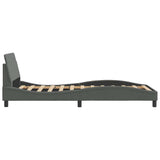 Bed Frame "Dover" Dark Grey 100x203 cm Fabric 373273