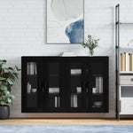 Wall Mounted Cabinets 2 pcs Black Engineered Wood 3197938