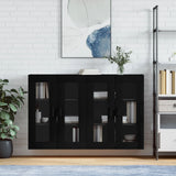 Wall Mounted Cabinets 2 pcs Black Engineered Wood 3197938