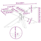 Coffee Table Leg Spider Shape White 98x58x cm Steel 4013109