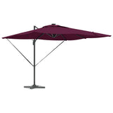 Umbrella with LED Strip Lights Bordeaux Red 286 x 284 x 270 cm 42003325