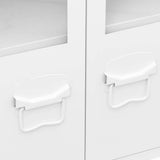 Industrial Sideboard White 105x35x62 cm Metal and Glass 339609