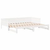 Pull-out Day Bed White 203.5 x 184 x 56.5 cm Solid Pine Wood 834679