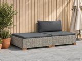 2 pcs Rattan Lounge Set with Cushions GENDT Natural Rattan 42034410