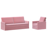 Sofa Set 2 pcs Pink Velvet 3433220