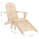 Garden Adirondack Chair with Ottoman Solid Fir Wood 315862