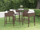 Garden Bar Set Brown PE rattan Medium Footrest Garden Bar Set 3095389
