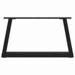 ZNTS Dining Table Legs V-Shape 2 pcs Black 60x cm Steel 4012532