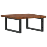 Basin Shelf Wall Mounted Steel and Solid Wood Oak 3302401