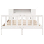 ZNTS Bookcase Bed without Mattress White 160x200 cm Solid Wood Pine 3322091