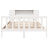 ZNTS Bookcase Bed without Mattress White 160x200 cm Solid Wood Pine 3322091