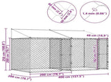 Dog Cage with Roof Silver 400 x 200 x 256 cm Steel and PE 3368298