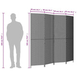 Room Divider 4 Panels Brown Poly Rattan 365345