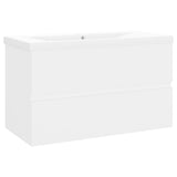 Sink Cabinet with Built-in Basin White Engineered Wood 3071549