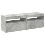 TV Cabinets with LED Lights 2 pcs Concrete Grey 60x35x40 cm 804418