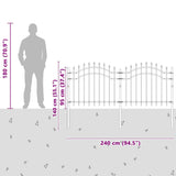Garden Fence Woerden Grey 240 x 140 cm Powder-coated steel 42003959
