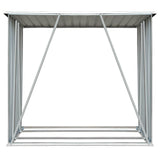 Garden Log Storage Shed Galvanised Steel 163x83x154 cm Grey 44959