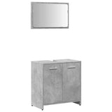 Bathroom Cabinet with Mirror Concrete Grey Engineered Wood 856041
