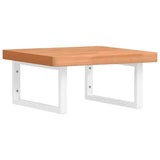 Basin Shelf Wall Mounted Steel and Solid Wood Beech 3302428
