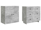 Cabinet Set 2 pcs Concrete Grey 66 x 34.5 x 90 cm 3416379