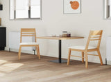 Dining Chairs 2 pcs Natural 43 x 54 x 89 cm Solid Rubber Wood 42020440