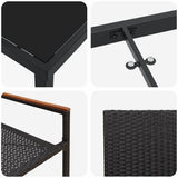 Garden Dining Set with Cushion 7 pcs Black Poly Rattan 3379707