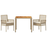 Garden Dining Set 3 pcs Beige Poly rattan 3334917