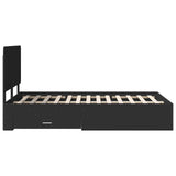 Bed Frame with Headboard Black 135 x 190 cm Engineered Wood 3412793