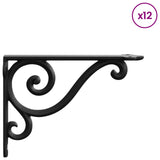 Wall Shelf Brackets 12 pcs Black 12 x 14 x 3 cm Steel 42038866