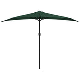 Garden Parasol with Aluminium Pole Green 300x155 cm Half 44592