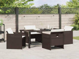 Garden Dining Set 5 pcs Brown Poly Rattan 3380602
