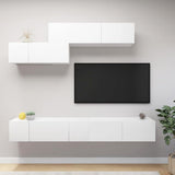 6 Piece TV Cabinet Set White Engineered Wood 3078730