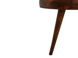 Solid Wood Chestnut Semi Circle Bedside, 1 Drawer, Dark Brown B2743P402949