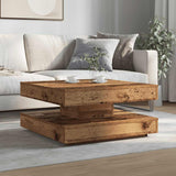 Coffee Table 360-Degree Rotatable Old Wood 70x70x34.5 cm 858486