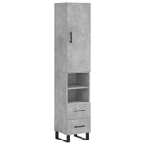 Highboard Concrete Grey 34.5x34x180 cm Engineered Wood 3198941