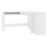 ZNTS L-Shaped Corner Desk White 120x140x75 cm Engineered Wood 800747