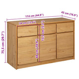 Sideboard SAUDA Oak 114x43x75.5 cm Solid Wood Pine 377601