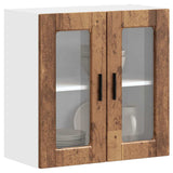 Kitchen Wall Cabinet with Glass Door Porto Old Wood 854155