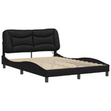 Bed Frame with LED without Mattress "Hvar" Black 140x200 cm 3213934