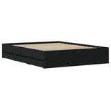 Bed Frame with Drawers without Mattress Black 150x200 cm King Size 3207267