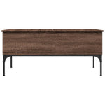 ZNTS Coffee Table Brown Oak 100x50x45 cm Engineered Wood and Metal 845415