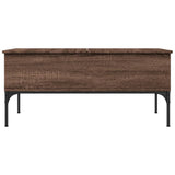 ZNTS Coffee Table Brown Oak 100x50x45 cm Engineered Wood and Metal 845415