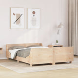 Bed Frame without Mattress 135x190 cm Double Solid Wood Pine 3302288
